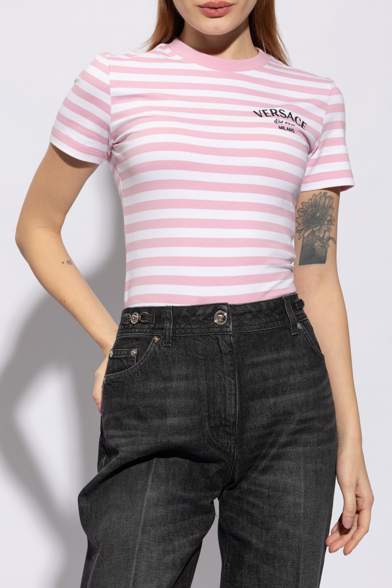 shirt Versace - Pink Striped T - SchaferandweinerShops GB